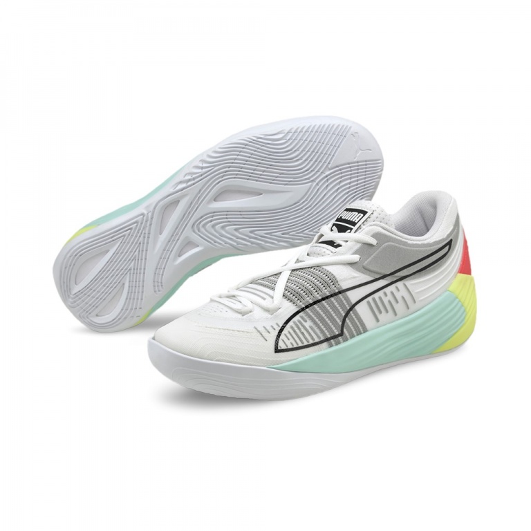 Puma Hallen-Indoorschuhe Fusion Nitro weiss/hellblau Herren